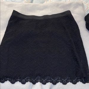 Jcrew black lace skirt with scalloped edge